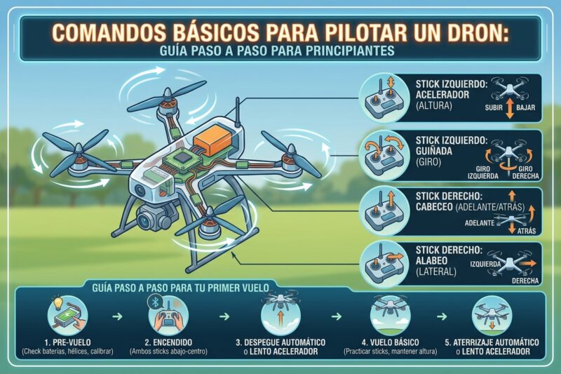 Comandos básicos para pilotar un dron: guía paso a paso para principiantes