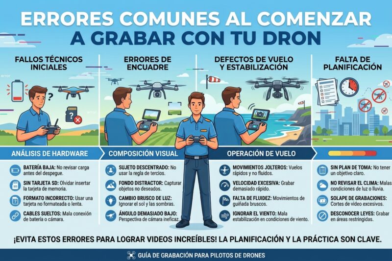 Errores comunes al comenzar a grabar con tu dron