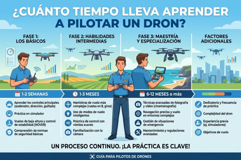 ¿Cuánto tiempo lleva aprender a pilotar un dron?