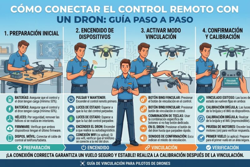 Cómo conectar el control remoto con un dron: guía paso a paso